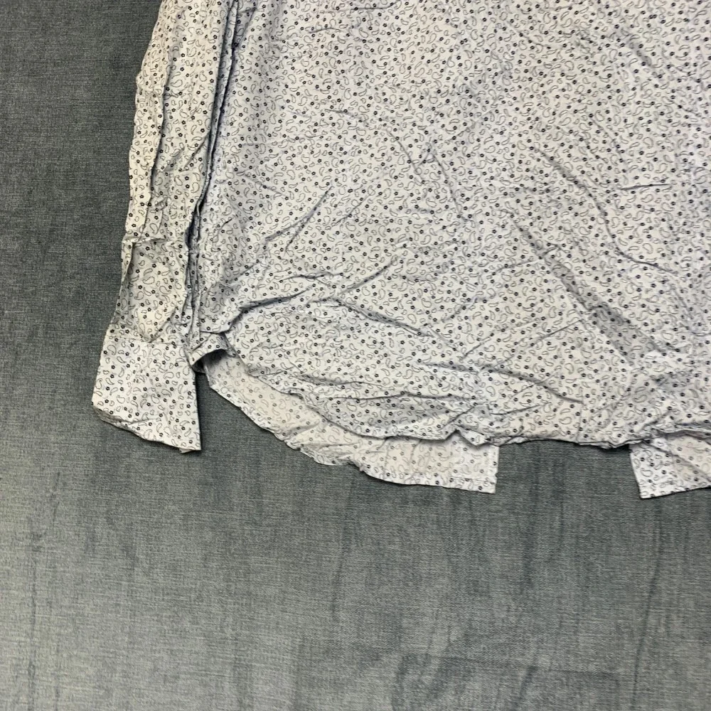 Banana Republic Western Shirt Mens Medium White Paisley Pearl Snap Standard Fit
